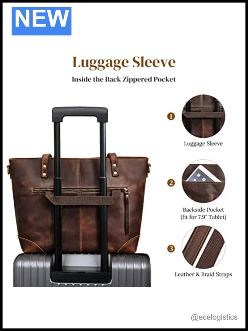 Genuine Leather Tote Bag Crossbody Handbag Ladies Purse